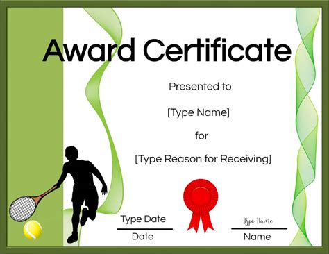 Free Printable Tennis Awards Certificates